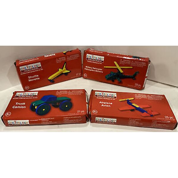 Creatology Aircraft Airplane Helicopter Stealth Truck Rubber Band Toy Kits (4)