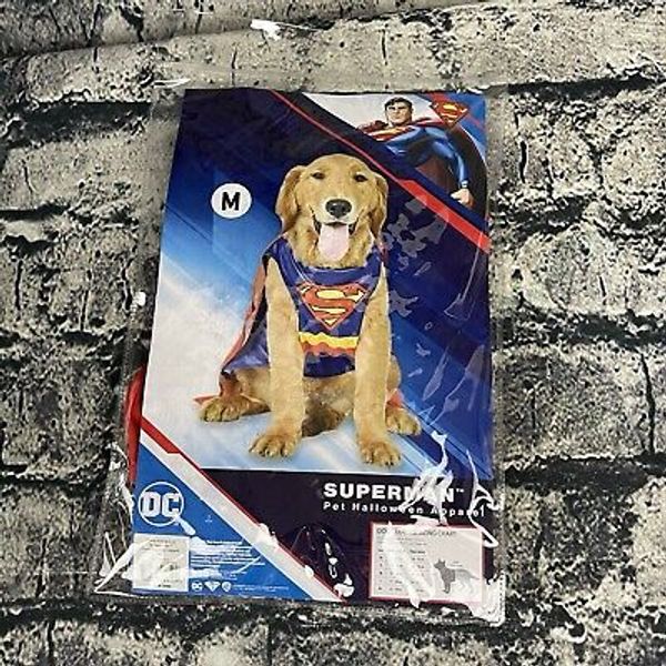 Superman MEDIUM Dog Costume DC Comics Superhero Halloween Polyester