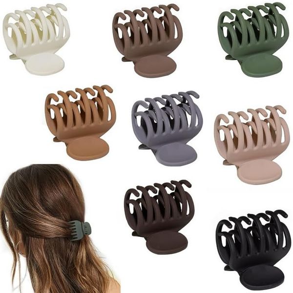 Nenluny 6pcs Double Row Teeth Hair Clips Small Hair Claw Clips for Thin Hair Non-slip Short Hair Barrettes Hair Accessories for Women and Girls