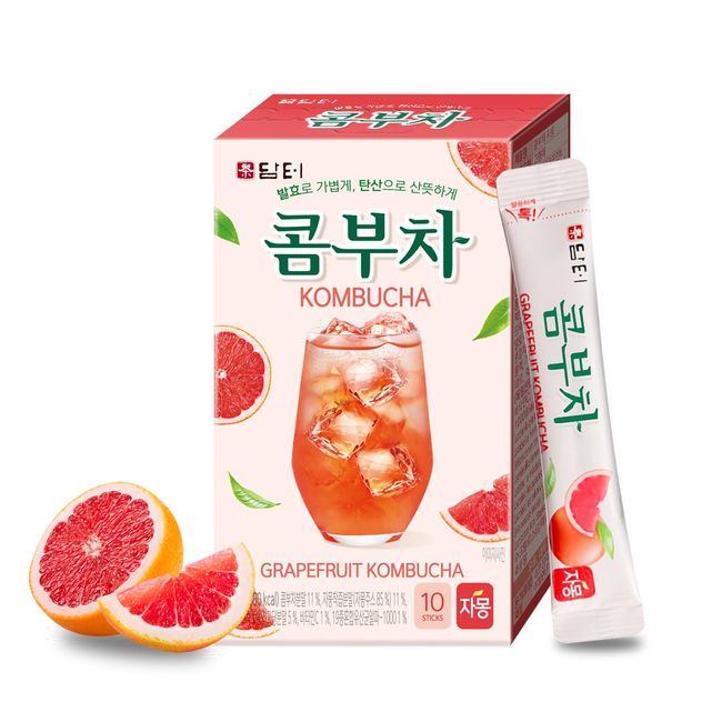 Damto Kombucha, Korean Tea Company, Grapefruit, Set of 3, Hollande Ingredients, Fruit Juice Powder, 19 Types of Lactic Acid Bacteria, Vitamin C, Refreshing, Zero Sugar (3 Grapefruits Boxes)