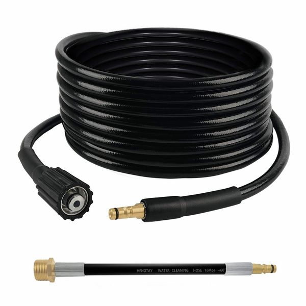 Fai Top 6M 19FT 2320PSI High Pressure Washer Hose Tube Water Pipe Cleaning Replacement for Karcher M22 Screw Thread and C-Clip Type Model