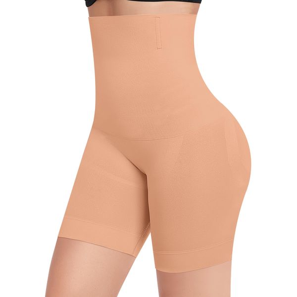 YARRCO Bauchweg Unterhose Damen Shapewear Miederhose Body Shaper Miederpants Hohe Taille Leggings Figurformende Unterwäsche (Braun, S)