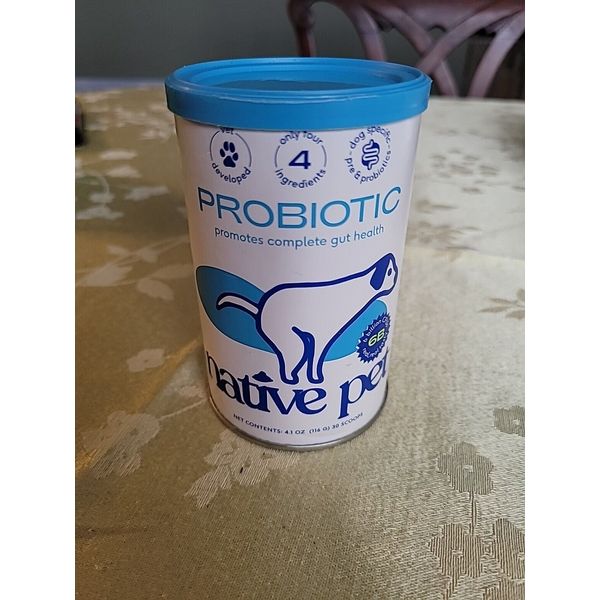 Native Pet Probiotic, 4.1 oz (60 Scoops), EXP: 12/24- NEW/ SEALED