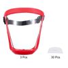 uxcell Red Full Safety Face Shields with 3Pcs White Lens & 30Pcs Filter Gaskets