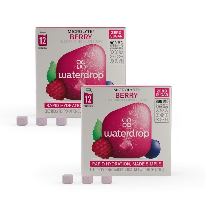 Waterdrop Electrolyte Cubes, Berry Flavor, Zinc, 9 Vitamins & 5 ...