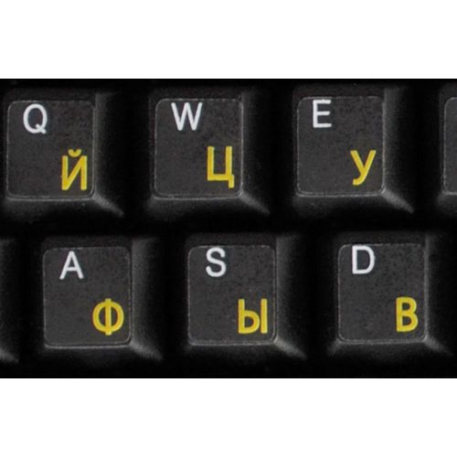 Russian 3 Pack White Black Yellow Letters Keyboard Stickers Label Shortcut Decal for Computer Laptop Self-Adheisive