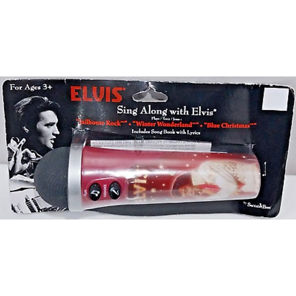 ELVIS Sing Along With Elvis Karaoke Microphone Toy Collectible ~3 Songs & Lyrics