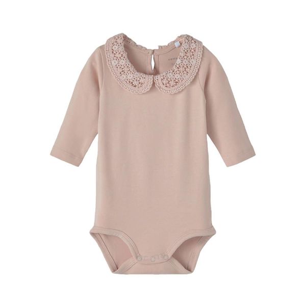 NAME IT Baby Girl Nbftylla LS Body Noos Long Sleeve Bodysuit, Deauville Mauve