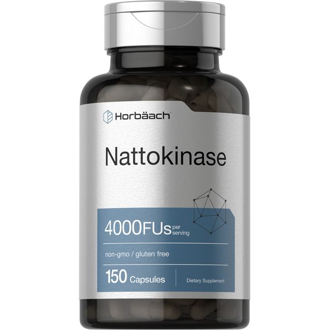 Nattokinase Capsules 4000 FU | 150 Count | Non-GMO, Gluten Free | by Horbaach