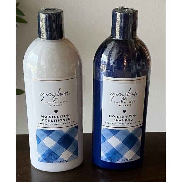 2 Gingham Moisturizing Shampoo & Conditioner bath body Set 16 oz