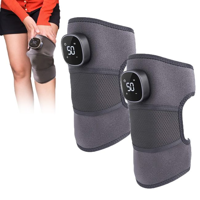 2PCS Rejuvaknee Advanced Knee Relief Heat and Vibration, Rejuvaknee Advanced Knee Massager Relief, Rejuvaknee Device Massage and Heat, Rejuvaknee Heat Brace for Pain Reduce and Circulation