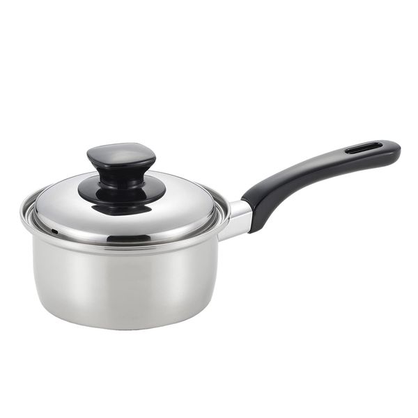 Bestco IH SJ-3143 Single Handle Pot, Sauce Pan, Stainless Steel, 3-Layer Steel, 5.5 inches (14 cm)