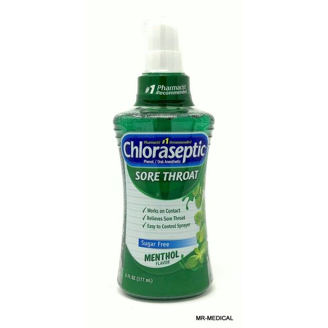 Chloraseptic Sore Throat Spray Menthol 6 Oz Each