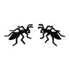 (Set of 2) Black Ant, Facing Left & Right, Bugs, Insects, Embroidered, Iron-on Patch