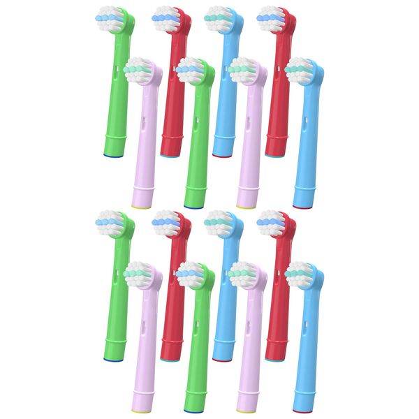 VINFANY Compatible Toothbrush Heads for Kids, Electric Toothbrush Heads Replacement Heads Dual Clean, Precision Clean, White Clean, 16 Pieces