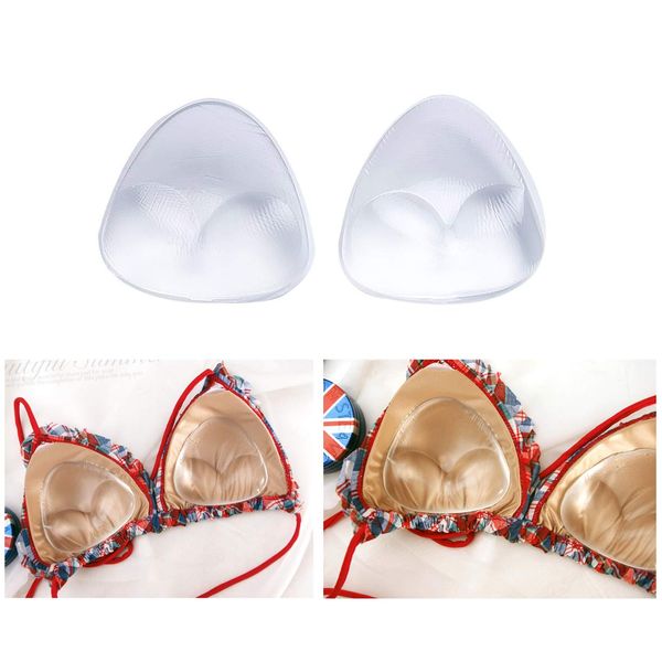 1Pair 10cm/3.9inch Transparent Soft Silicone Triangle Bra Pads 3D Thickened Invisible Insert Pads Cushions Bra Enhancers Push-up Molding Pads for Swimsuit Breast Shaping