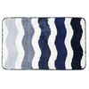 Blue Microfibre Soft Tufted Waves Design Bath Mat Rug Non-Slip Back 40x60cm