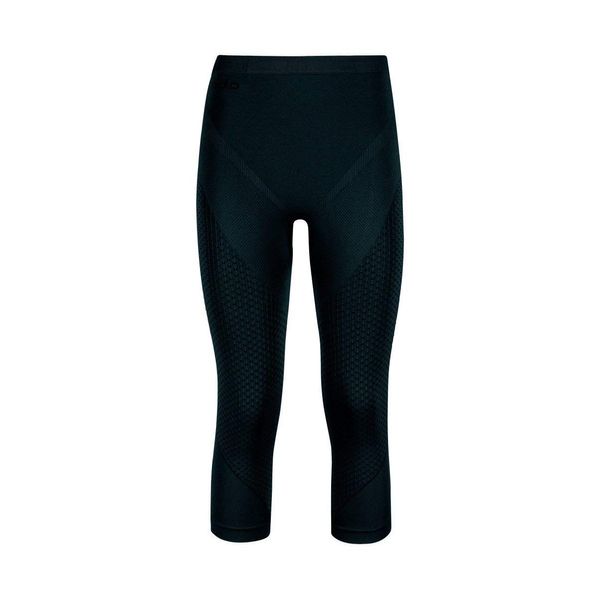 Odlo Damen EVOLUTION WARM 3/4-Hose, Black - Odlo Graphite Grey, XL