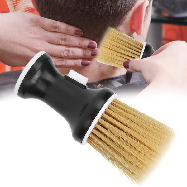 Hair cleaning brush, hairdressing cleaning brush soft hair neck face feather duster brush hairdressing powder storage styling dust cleaning brush for every hairdresser or salon (black)