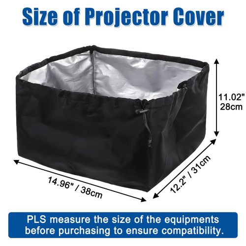 2-Be-Best Waterproof Dustproof Projector Cover, Ceiling Mount Compatible, UV-Resistant Oxford Fabric, 14.9" x 12.2" x 11" - Universal for Outdoor/Home Theater Use