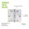 Hinge Rectangular 64 x 64 mm / 20 STK. Oberflaeche: galvanisch Gelb verzinkt