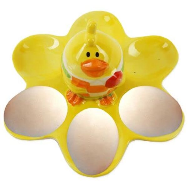 HoitoDeals 1Pcs Chicken Egg Holder Spring Easter Yellow Ceramic Kitchen Serving Tableware Cup