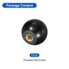 Sourcing Map 4Pcs M6 Female Thread Black Ball Knobs, 25mm Dia Round Operation Ball Handles with Copper Insert for Machine Lever Handle