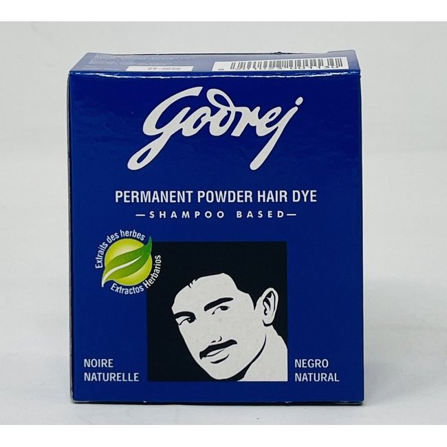 Godrej Permanent Powder Hair Dye Herbal Extracts Natural Black Exp/25