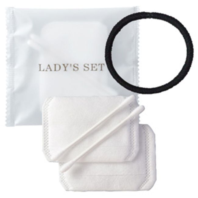 Ladies set (cotton swab, hair tie, cotton) hotel amenities, individually wrapped, trial, for women&#39;s travel, travel, 1 piece unit 2-2-1 85420003 Mail delivery OK for up to 20 items (ma0a023)