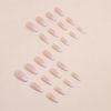 Cubahop 24pcs Almond Nude Gradient Nails Full Cover Gold Foil Glitter Powder Fake Nails Stick on Nails for Women and Girls (pink2)