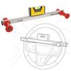 Steering Wheel Level Alignment Tool with Magnetic Torpedo Level - Adjustable Spring-Loaded Steering Wheel Alignment Tool - Universal Steering Wheel Compatibility for At Home Wheel Alignment Kit