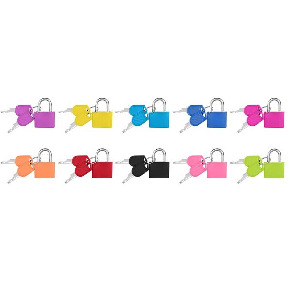 10 Pack Suitcase Lock with Key Small Padlock Luggage Lock Travel Lock Backpack Lock, Color Metal Padlock with Key, Small Padlock for Travel Backpack Play Fitness