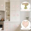 YYMSEN 6 Pcs Brass Knobs Drawer Pulls Handles Heart-Shaped Gold Cabinet knobs, Suitable for Bathroom Drawer Kitchen Door Pulls Handles Heart-Shaped Handles (Pink)