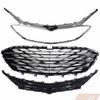 For Chevrolet Malibu 2019-2020 Front Grille Bumper Upper Lower Chrome 3Pcs