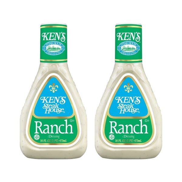 Kenâ€™s Steakhouse Dressing, Creamy Caesar Dressing, Gluten Free Dressing for Salads or Spreads, 16 Fl Oz (Pack of 2)