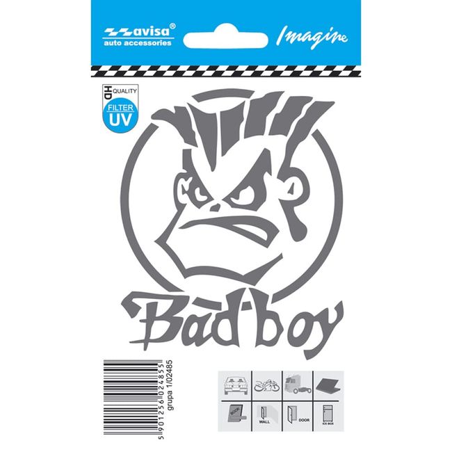 Avisa Auto Tattoo Sticker BAD BOY silver - 8,1x9,8cm