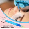 Eyelash Extension Tweezers-3 Pcs Diamond Grip Lash tweezers For Eyelash Extensions-SialBE Straight And Curved L-Shape Eyelash Tweezers, Tweezers For Eyelash Extensions With Silver Tip