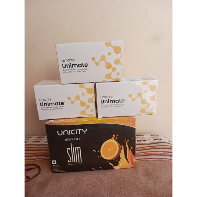 3X Unimate Yerba Mate Supplement LEMON GINGER & 1X Unicity BIOS LIFE SLIM...