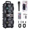 3000W Dual 6.5'' Subwoofer Bluetooth Speaker System Portable Party LED Lights FM