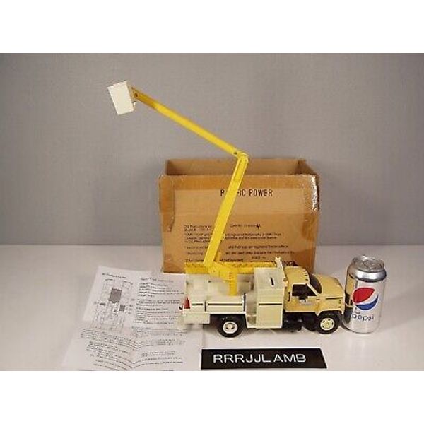 PACIFIC POWER BUCKET TRUCK Cherry Picker Model Toy & Bank GMC Topkick 11" long