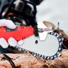 Electric Chainsaw Sharpener Kit - Comes with Chain Saw Sharpener Tool, 3 File Size Diamond Sharpening Wheels, Angle Attachment, Wrench
