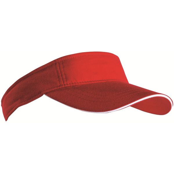 noTrash2003 Sport Sun Visor mit kontrastfarbenem Sandwich in 12 Farben für Golf, Tennis, Angeln (Rot-Weiss)