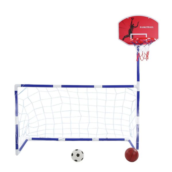 Sport Kinder Mini Tor Set, 2 in 1 Sport Tor Spielzeug Mini Indoor Basketball Fußball Tor Spielzeug Tür Basketballkorb, Drinnen und Draußen Eltern Kind Interaktives Spielzeug