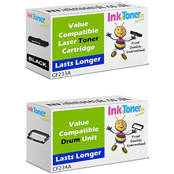 Compatible 33A / 34A Black Toner Cartridge & Drum Unit Combo Pack (CF233A & CF234A)