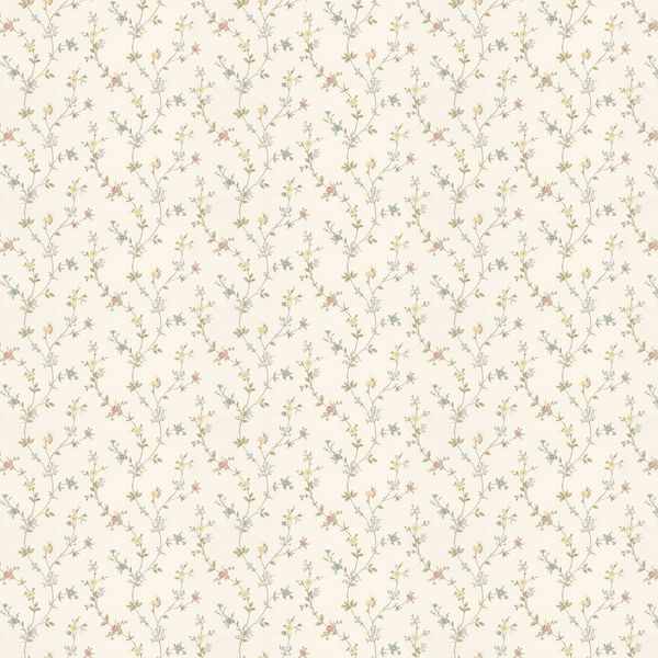 MyTinyWorld Dolls House Tiny Mixed Pastels Trailing Meadow Flower Wallpaper