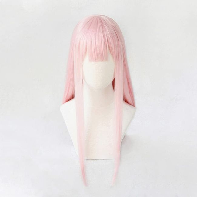 Zero Two Heat Resistant Cosplay Wig, Code:002, Halloween, Party, Disguise, Costume, Wig, Bonus 3 Pieces