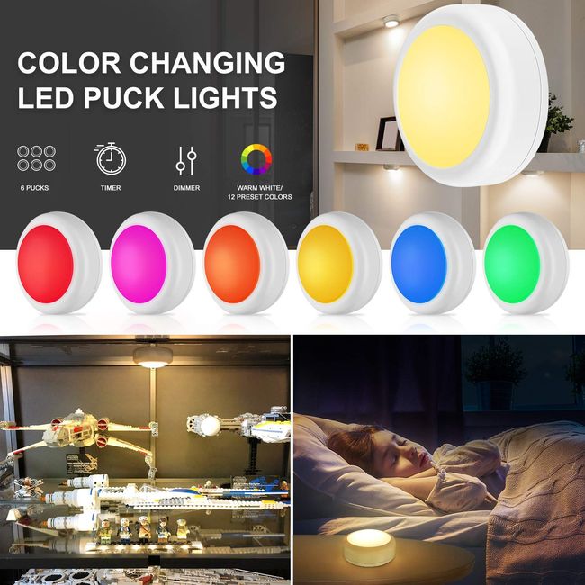 Wireless Led Puck Lights With Remote Control,battery Powered