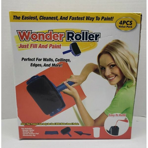 New Wonder Roller Paint Roller /Tray/ Pad/ Measuring Jug /4 Pieces