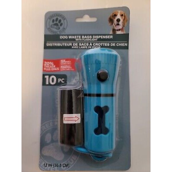 Pet Waste Bags & Dispenser W/ Flashlight