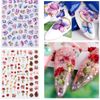 Yeahbo Nail Art Stickers Flowers Self Adhesive, Flowers Nail Stickers for Gel Nails, 8 Sheets Nail Decals Self Adhesive Flower Rose Leaves Butterfly Nail Design, Nail Decoration for Women Girls Kids